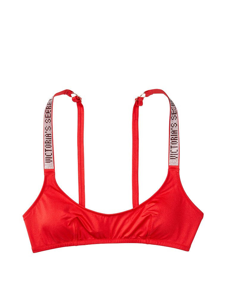Shine Strap Scoop Bikini Top- RED – First Body Limited