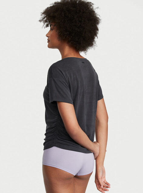 Ruched-Side Crewneck Tee