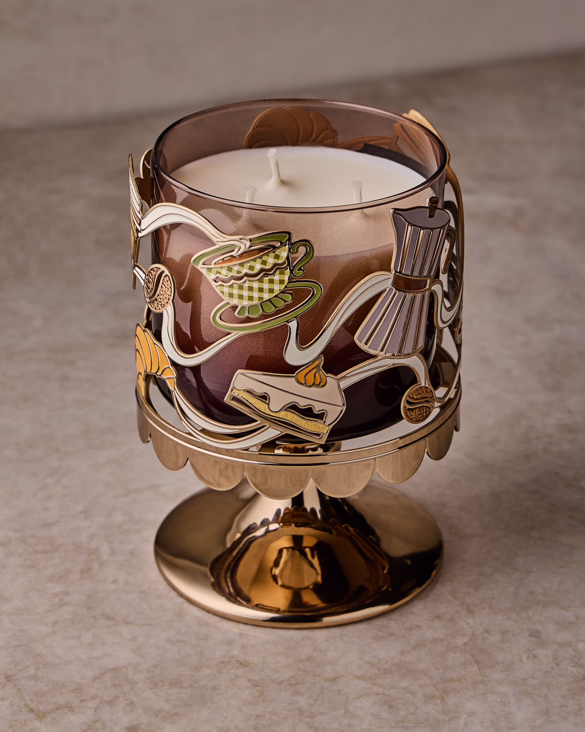 Coffee Time 3-Wick Candle Holder